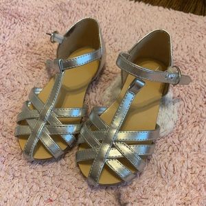 Janie and Jack Silver Toddler Sandala